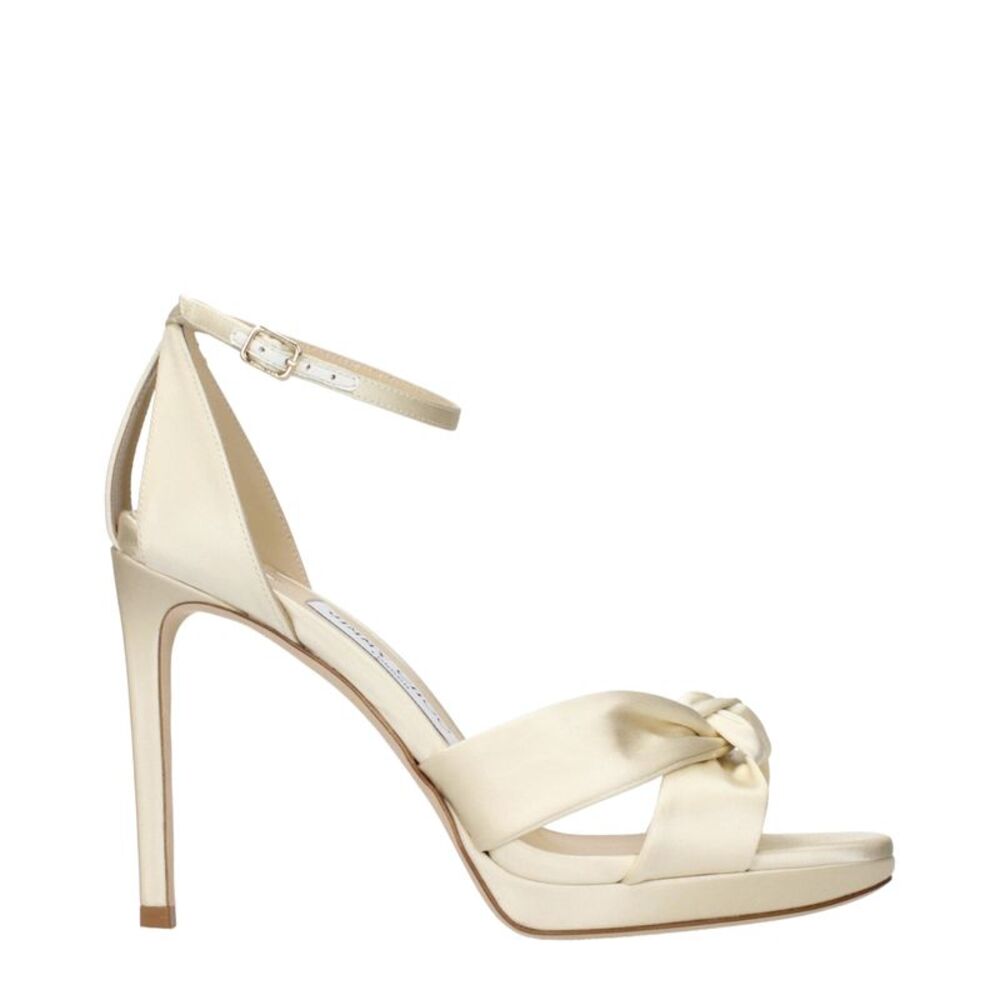Jimmy Choo Beige Satin Platform Women's Sandals